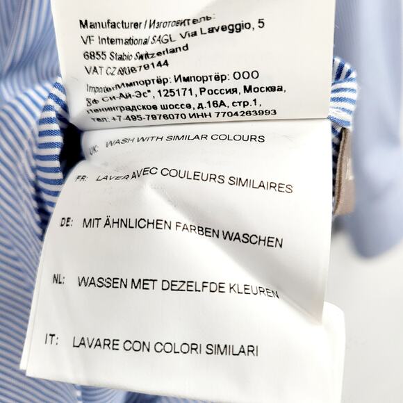 NAPAPIJRI Geographic Urban Fit Blue & White Striped Button-Up Shirt Men's Sz XL - Picture 9 of 10